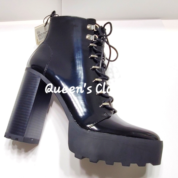ZARA | Black Platform Lace Up Lug Ankle Booties | BRAND NEW - Picture 5 of 7